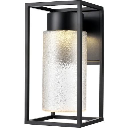 Millennium Lighting 15" Tall LED Outdoor Wall Sconce with Crackle Glass Shade - ADA Compliant Powder Coated Black