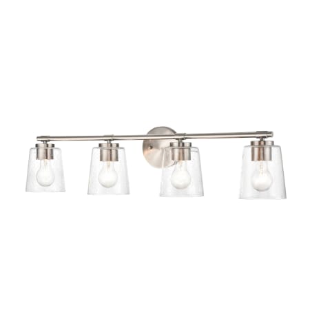 Millennium Lighting 4 Light 34" Wide Bathroom Vanity Light with Clear Glass Shades Brushed Nickel
