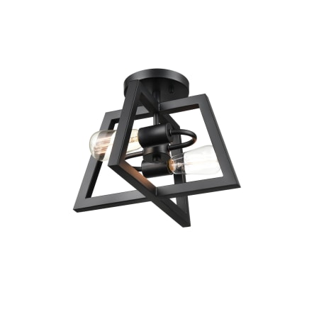 Millennium Lighting 2 Light 13" Wide Semi-Flush Ceiling Fixture Matte Black