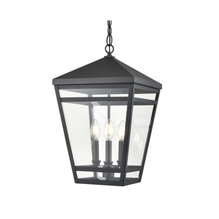 Millennium Lighting Seager 3 Light 12" Wide Outdoor Taper Candle Pendant Textured Black