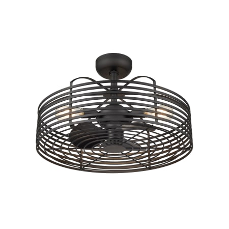 Millennium Lighting 24" 3 Blade Indoor Fandelier Ceiling Fan with Remote Control Matte Black