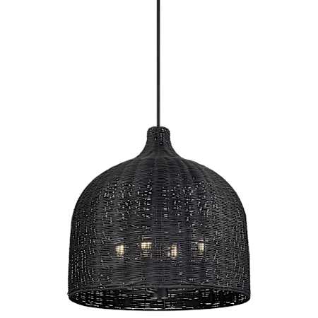 Millennium Lighting Elise 4 Light 25" Wide Pendant Matte Black