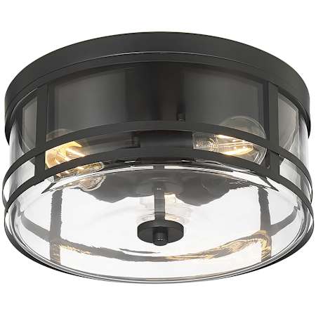 Millennium Lighting Lunden 3 Light 13" Wide Flush Mount Drum Ceiling Fixture Matte Black
