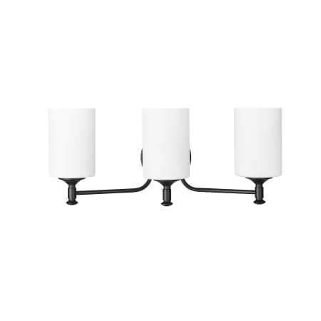 Millennium Lighting Ailey 3 Light 22" Wide Vanity Light with Frosted Glass Shades Matte Black
