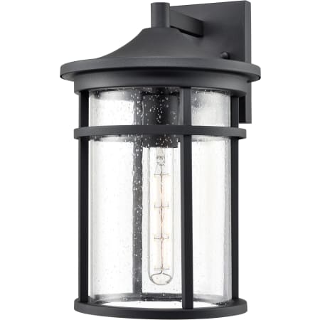 Millennium Lighting Namath 15" Tall Outdoor Wall Sconce with Seedy Glass Shade - ADA Compliant Textured Black