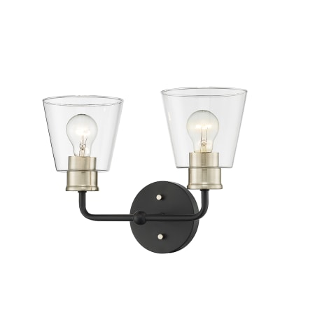 Millennium Lighting Cameron 2 Light 15" Wide Vanity Light Matte Black / Modern Gold