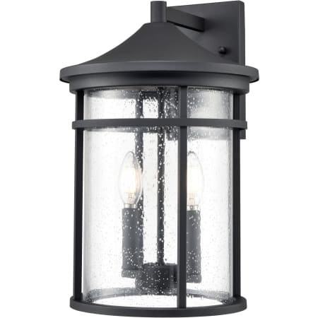 Millennium Lighting Namath 2 Light 17" Tall Outdoor Wall Sconce with Seedy Glass Shade - ADA Compliant Textured Black