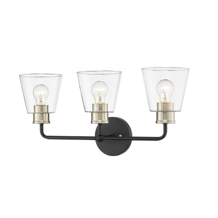 Millennium Lighting Cameron 3 Light 23" Wide Vanity Light Matte Black / Modern Gold