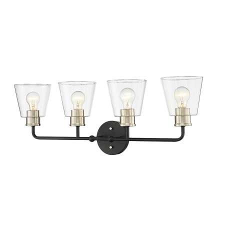 Millennium Lighting Cameron 4 Light 30" Wide Vanity Light Matte Black / Modern Gold