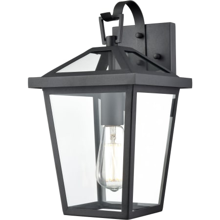 Millennium Lighting Mensun 15" Tall Outdoor Wall Sconce with Clear Glass Shade - ADA Compliant Textured Black