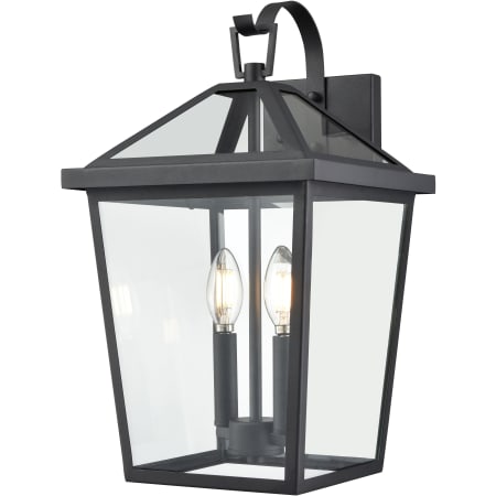 Millennium Lighting Mensun 2 Light 18" Tall Outdoor Wall Sconce with Clear Glass Shade - ADA Compliant Textured Black