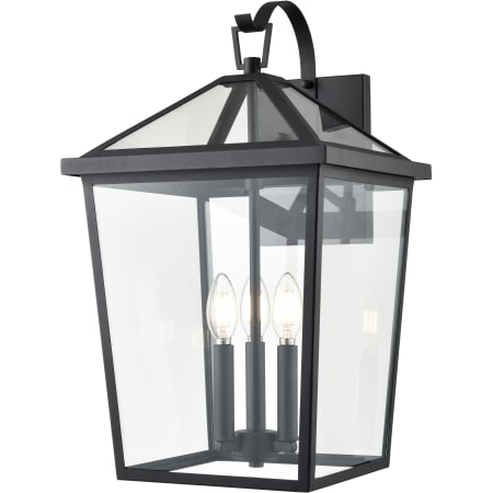 Millennium Lighting Mensun 3 Light 21" Tall Outdoor Wall Sconce with Clear Glass Shade - ADA Compliant Textured Black