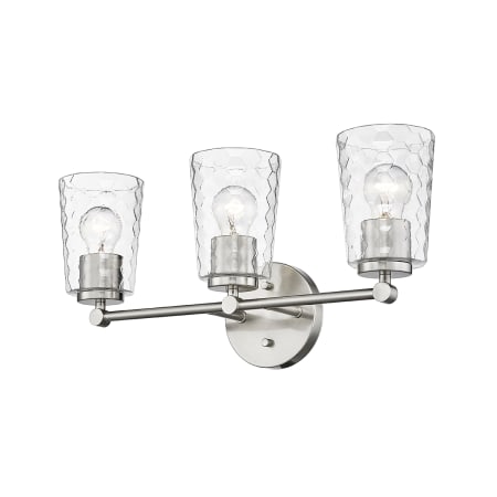 Millennium Lighting Ashli 3 Light 20" Wide Vanity Light with Patterned Glass Shades Brushed Nickel