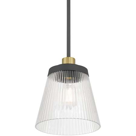 Millennium Lighting Lustria 8" Wide Mini Pendant Matte Black / Vintage Brass