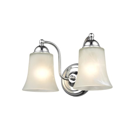 Millennium Lighting 2 Light 12" Wide Vanity Light with Frosted Glass Shades Chrome