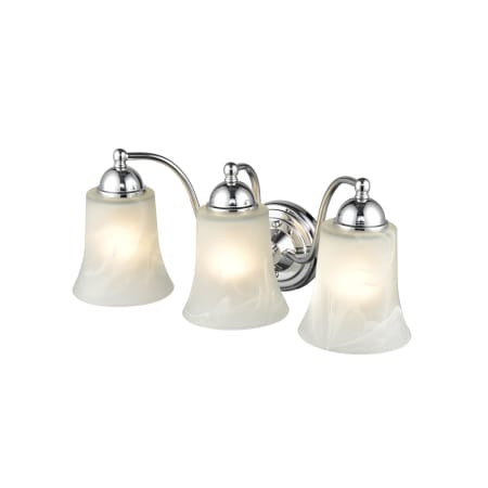 Millennium Lighting 3 Light 18" Wide Vanity Light with Frosted Glass Shades Chrome