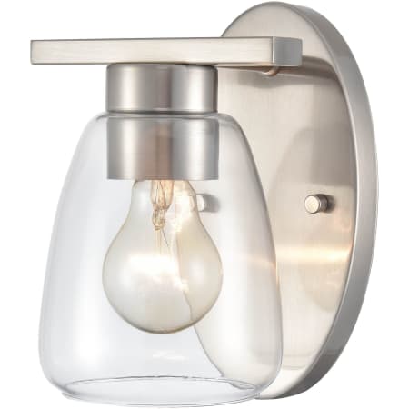 Millennium Lighting 10" Tall Bathroom Sconce with Clear Glass Shade Brushed Nickel