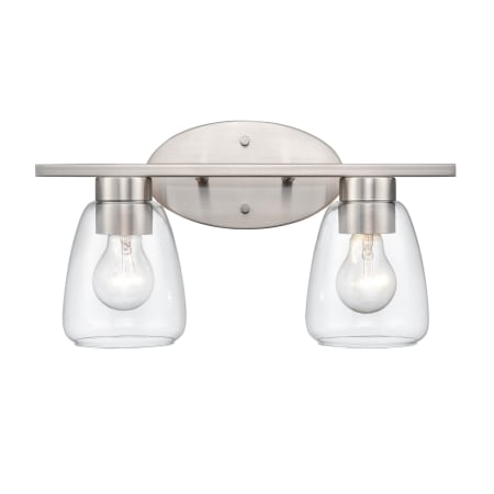 Millennium Lighting 2 Light 16" Wide Vanity Light with Clear Glass Shades Brushed Nickel
