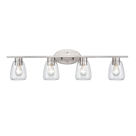 Millennium Lighting 4 Light 34" Wide Vanity Light with Clear Glass Shades Brushed Nickel