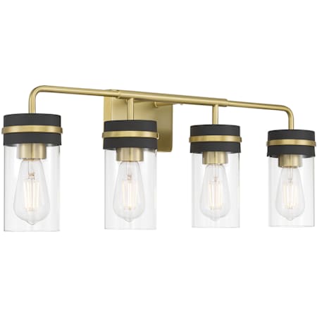 Millennium Lighting Marbridge 4 Light 28" Wide Vanity Light Vintage Brass / Matte Black