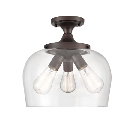 Millennium Lighting Ashford 3 Light 13" Wide Semi-Flush Ceiling Fixture Rubbed Bronze