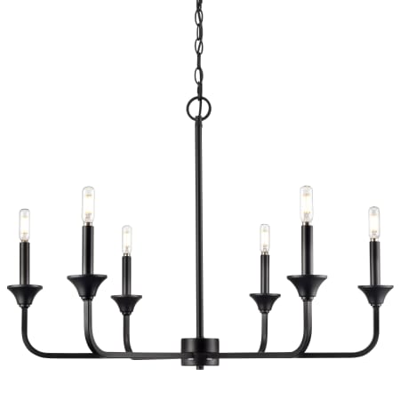 Millennium Lighting Herring 6 Light 32" Wide Taper Candle Style Chandelier Matte Black