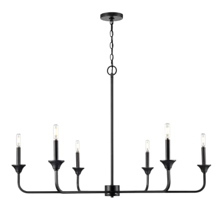 Millennium Lighting Herring 6 Light 42" Wide Taper Candle Style Chandelier Matte Black