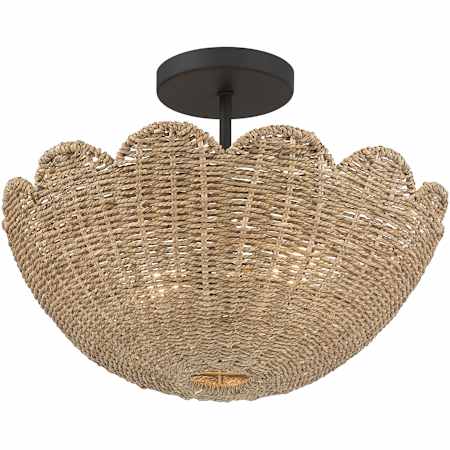 Millennium Lighting Malura 2 Light 16" Wide Semi-Flush Bowl Ceiling Fixture Matte Black