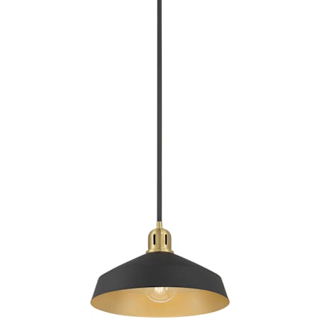 Millennium Lighting Axlen 12" Wide Pendant Matte Black / Vintage Brass