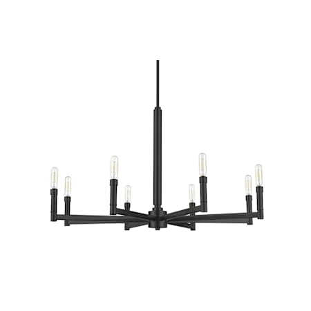 Millennium Lighting Daxley 8 Light 32" Wide Taper Candle Style Chandelier Matte Black