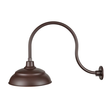 Millennium Lighting LED RLM Outdoor Wall Sconce with 14" Dark Sky Compliant Shade with 24" Gooseneck Stem Architectural Bronze