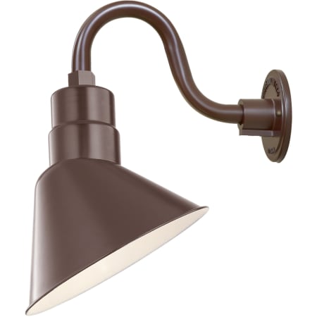 Millennium Lighting RLM 1 Light Outdoor Wall Sconce with 10" Wide Shade and 10" Gooseneck Stem Architectural Bronze