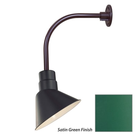 Millennium Lighting-RAS10-RGN12-Fixture with Satin Green Finish Swatch