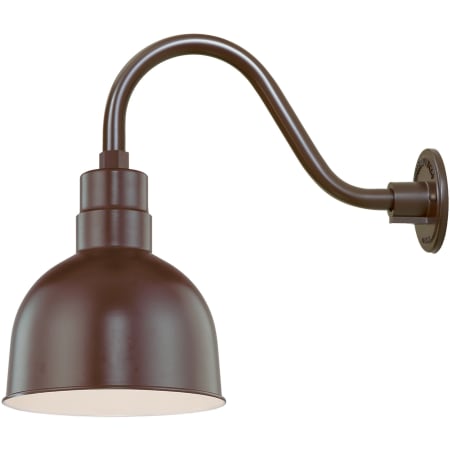 Millennium Lighting RLM 1 Light Outdoor Wall Sconce with 10" Wide Bowl Shade and 14.5" Gooseneck Stem Architectural Bronze