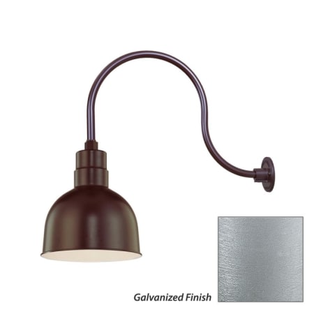 Millennium Lighting-RDBS10-RGN24-Fixture with Galvanized Finish Swatch