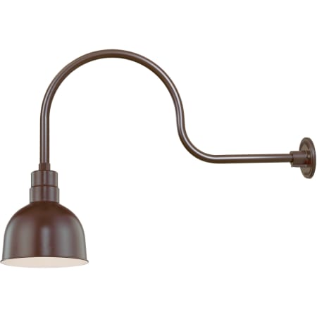 Millennium Lighting RLM 1 Light Outdoor Wall Sconce with 10" Wide Bowl Shade and 30" Gooseneck Stem Architectural Bronze