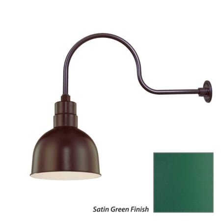 Millennium Lighting-RDBS10-RGN30-Fixture with Satin Green Finish Swatch