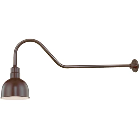 Millennium Lighting RLM 1 Light Outdoor Wall Sconce with 10" Wide Bowl Shade and 41" Gooseneck Stem Architectural Bronze