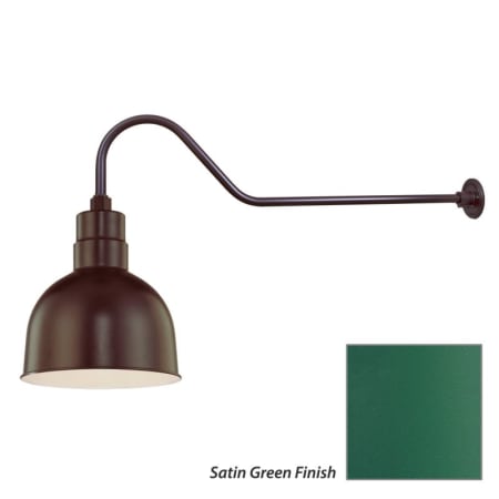 Millennium Lighting-RDBS10-RGN41-Fixture with Satin Green Finish Swatch