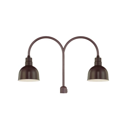 Millennium Lighting RLM 2 Light Post Light with 10" Wide Bowl Shade and Double Post Adapter Architectural Bronze