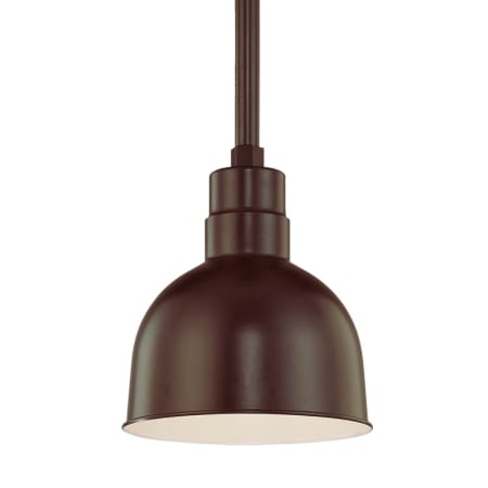 Millennium Lighting RLM 1 Light Outdoor Pendant with 10" Wide Bowl Shade and 12" Stem Architectural Bronze