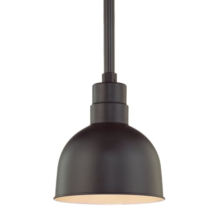 Millennium Lighting RLM 1 Light Outdoor Pendant with 10" Wide Bowl Shade and 12" Stem Satin Black