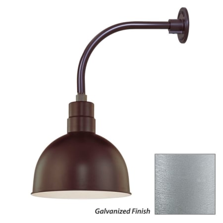 Millennium Lighting-RDBS12-RGN12-Fixture with Galvanized Finish Swatch