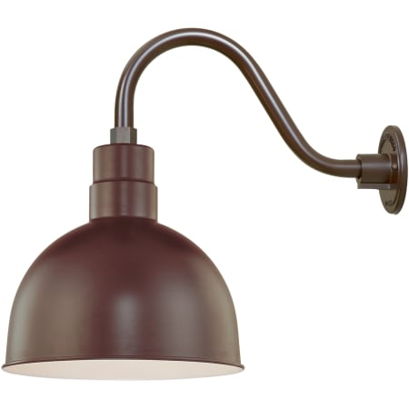 Millennium Lighting RLM 1 Light Outdoor Wall Sconce with 12" Wide Bowl Shade and 14.5" Gooseneck Stem Architectural Bronze