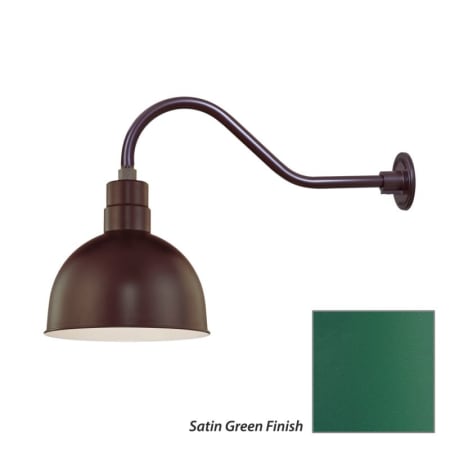 Millennium Lighting-RDBS12-RGN22-Fixture with Satin Green Finish Swatch