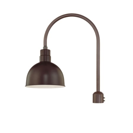 Millennium Lighting RLM 1 Light Post Light with 12" Wide Bowl Shade and Single Post Adapter Architectural Bronze