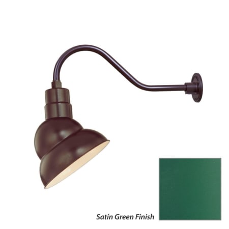 Millennium Lighting-RES10-RGN22-Fixture with Satin Green Finish Swatch
