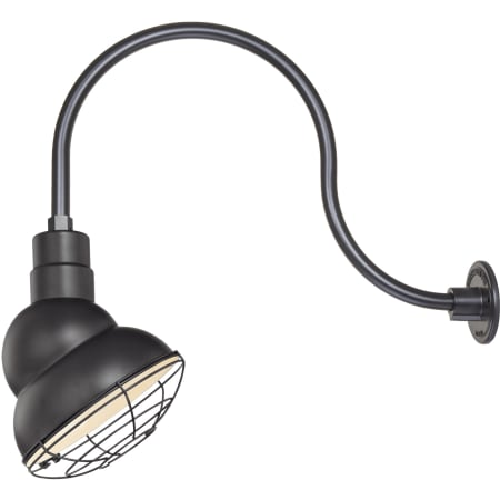 Millennium Lighting RLM 1 Light Outdoor Wall Sconce with 10" Wide Shade and 24" Gooseneck Stem Satin Black