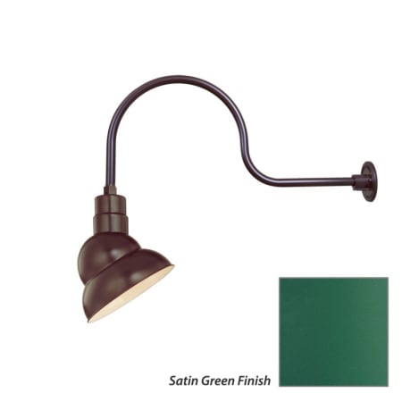 Millennium Lighting-RES10-RGN30-Fixture with Satin Green Finish Swatch
