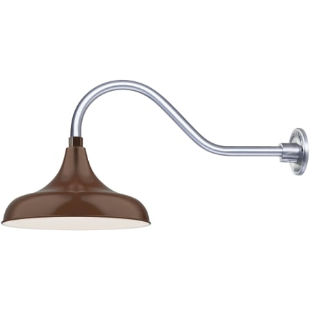 Millennium Lighting RLM 1 Light Outdoor Wall Sconce with 14" Wide Modified Warehouse Shade and 22" Gooseneck Stem Architectural Bronze